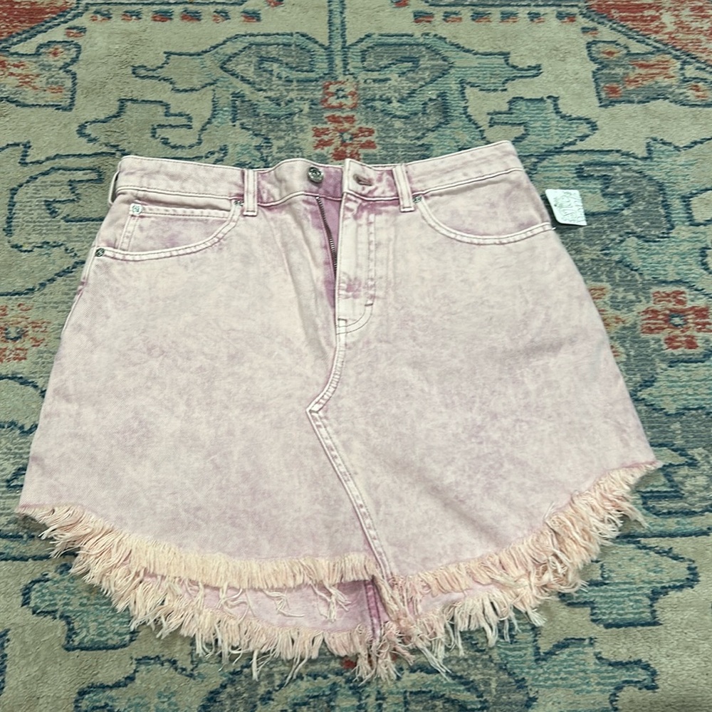 Brand New Free People We The Free Bailey Denim Mini Skirt Women’s Pink Wash